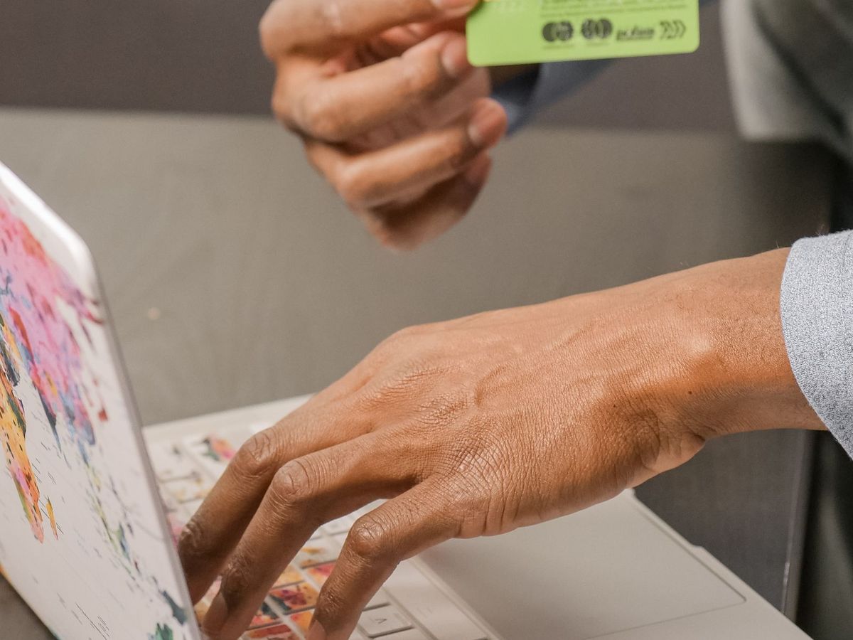 Person shopping online on a laptop