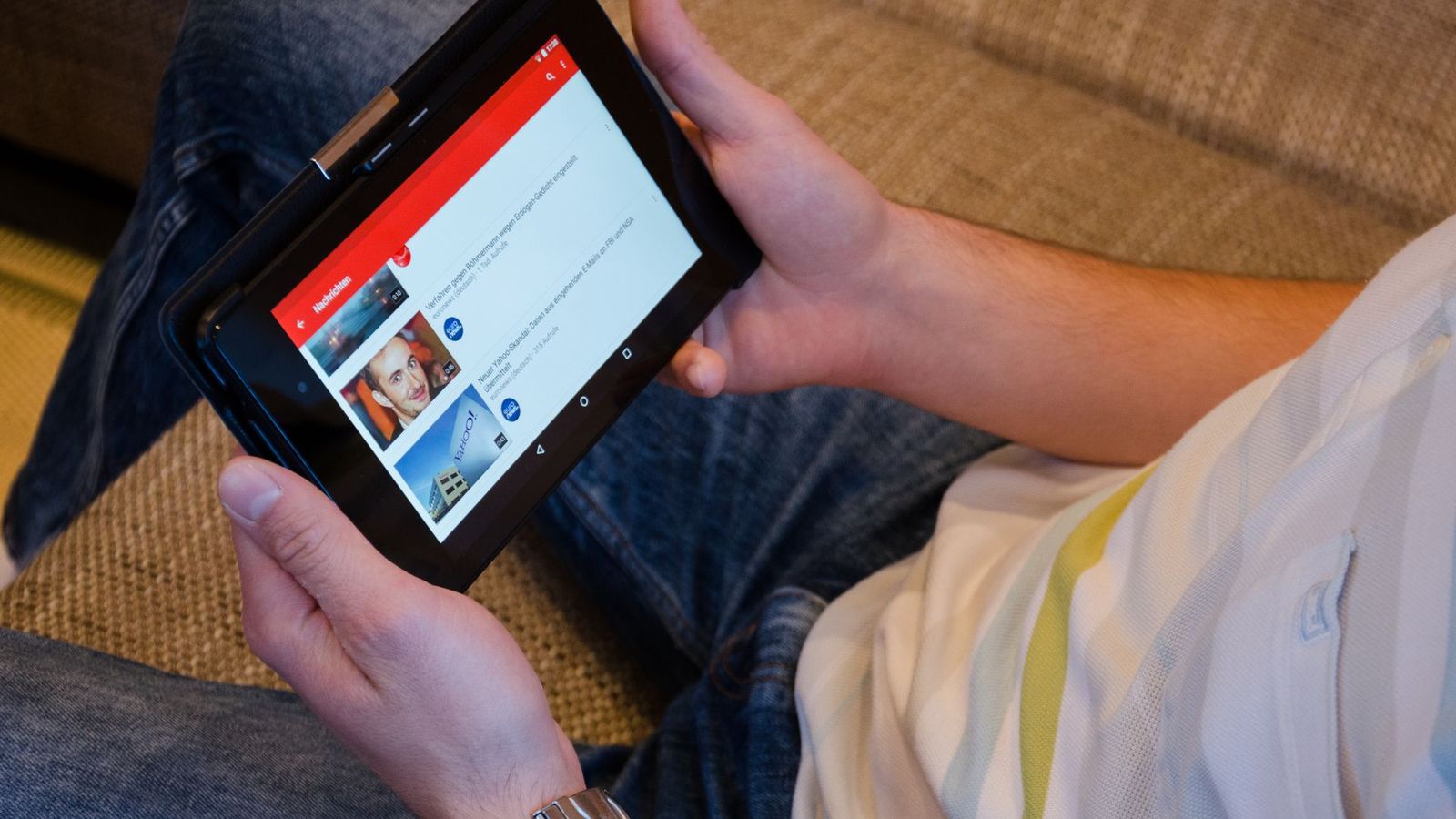 Video playing on a tablet