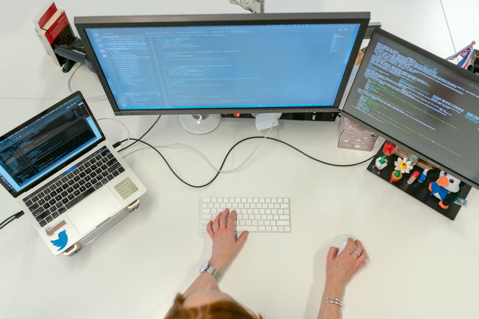 Video player on a screen showing an example first-person clip
