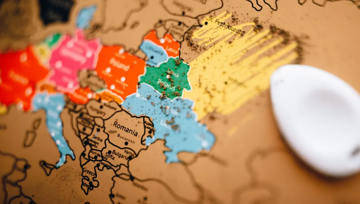 World map with pins in different countries
