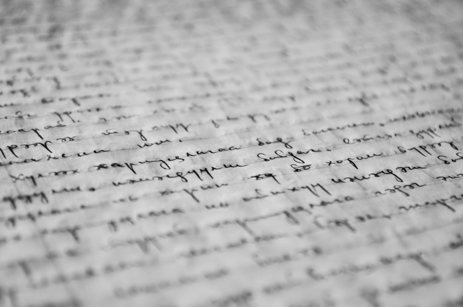 Handwritten text on paper for OCR training