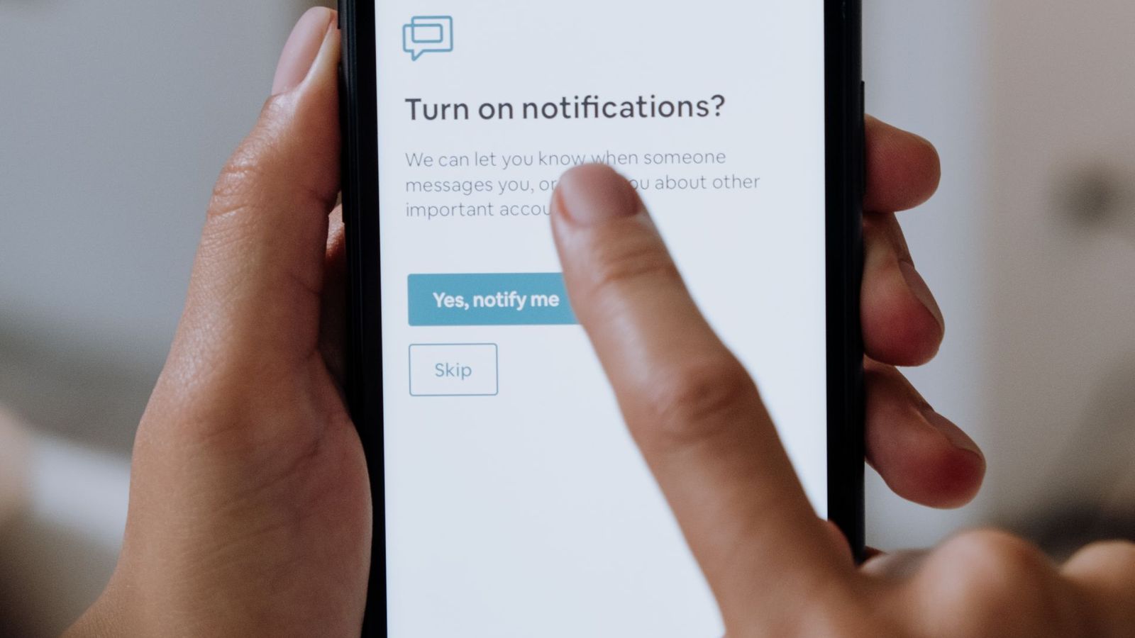 Smartphone showing a verification code message