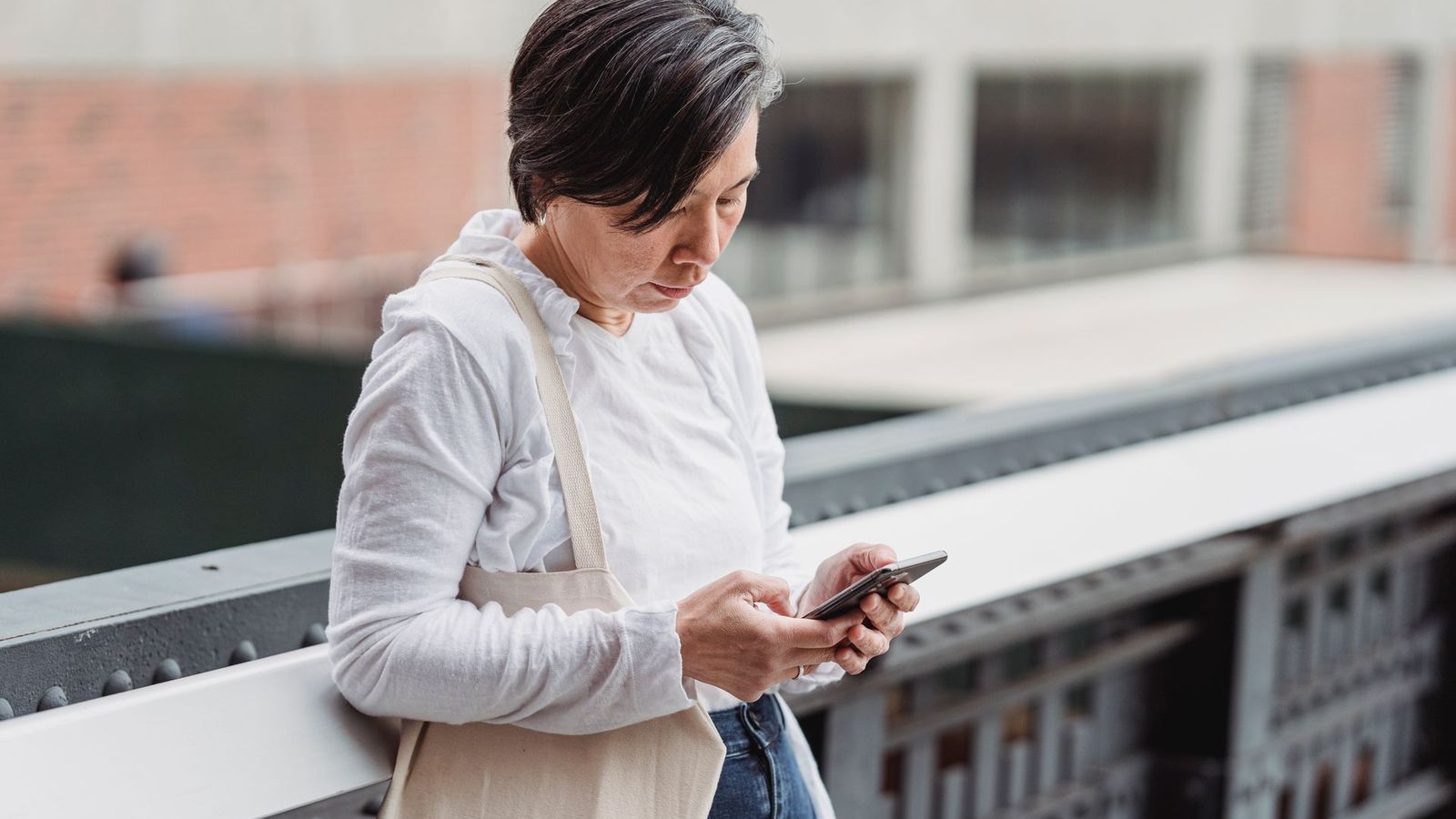 Woman exploring a new app on a tablet