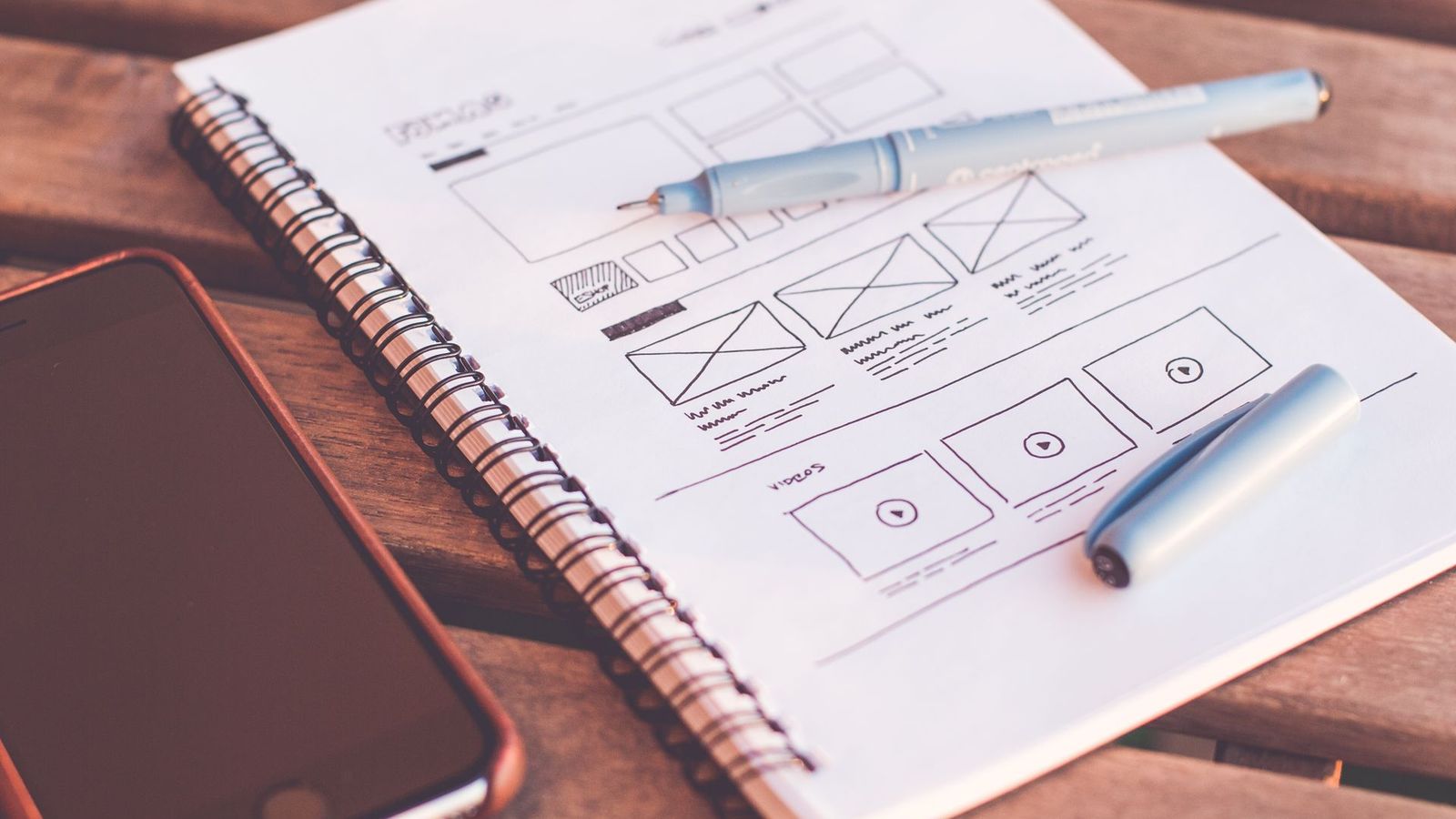 Designer working on app wireframes
