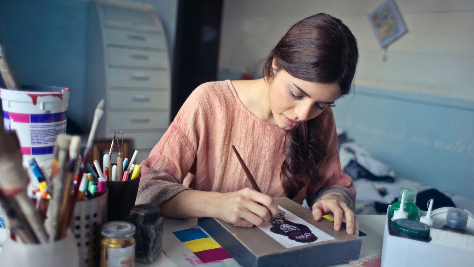 Designer checking a website on a large monitor